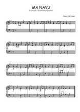 Téléchargez l'arrangement pour piano de la partition de Ma navu en PDF